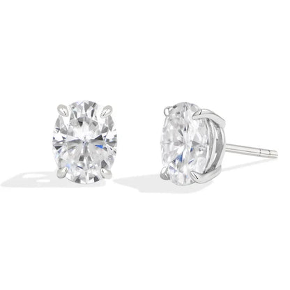 Aisor Synthetic Moissanite Sterling Silver Stud Earrings