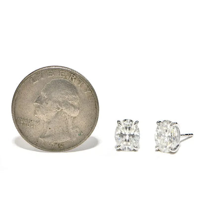 Aisor Synthetic Moissanite Sterling Silver Stud Earrings