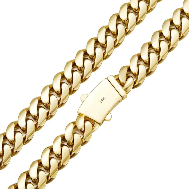 Aisor Gold Plated Cuban Link Set