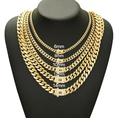 Aisor Gold Plated Cuban Link Set