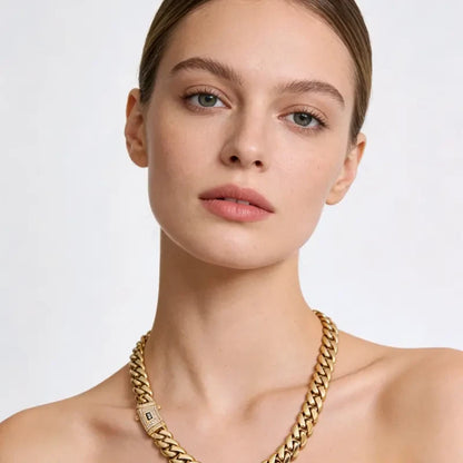 Aisor Gold Plated Cuban Link Set