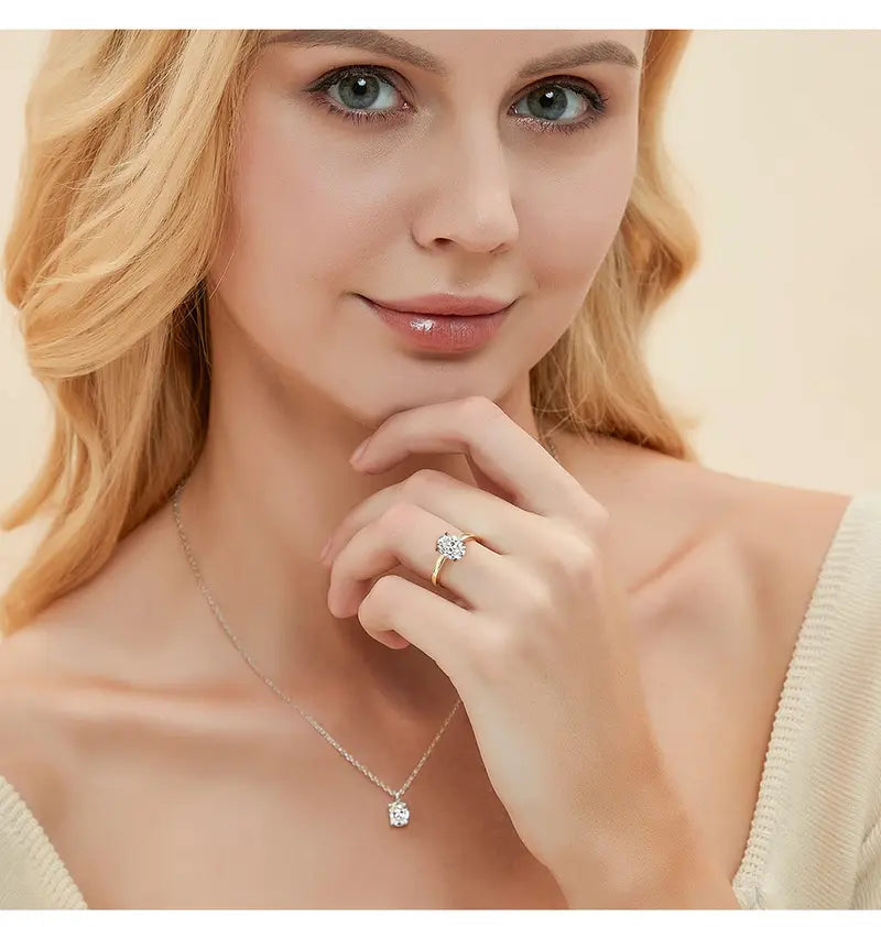 Aisor Gold Plated Moissanite Oval Ring